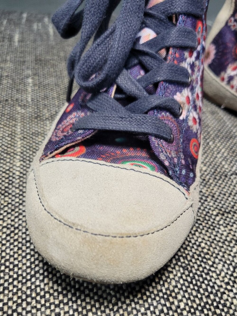 Desigual Mandala Print High Top Sneakers Canvas Suede Women's EU 39 ~US 8-8.5 - Picture 3 of 11